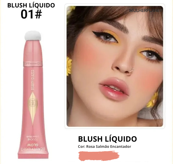 Kit Blush líquido, Contorno e Iluminador - Beauty Glazed