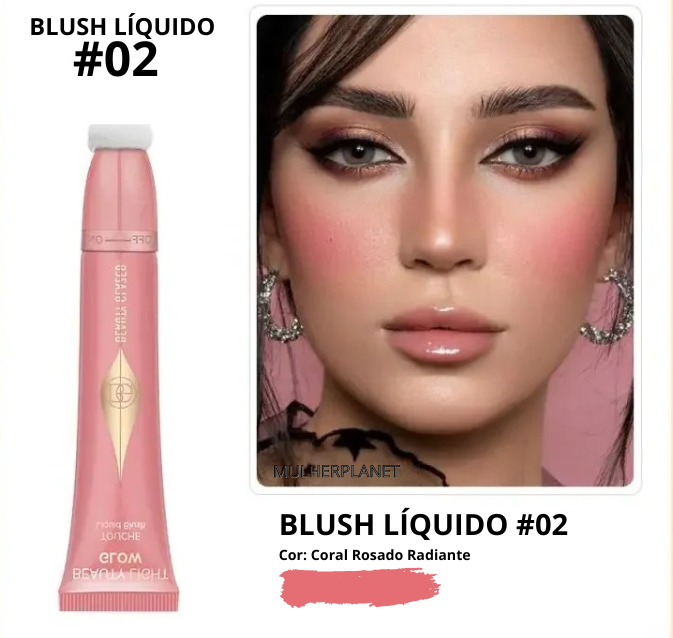 Kit Blush líquido, Contorno e Iluminador - Beauty Glazed