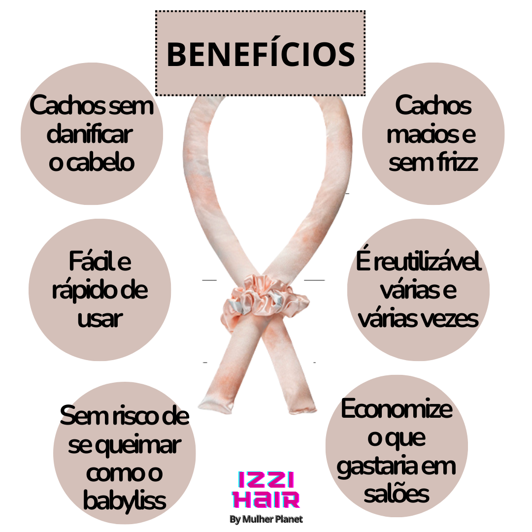 Modelador de Cachos Cetim + Presilha + 2 Laços de Cetim + Frete Grátis