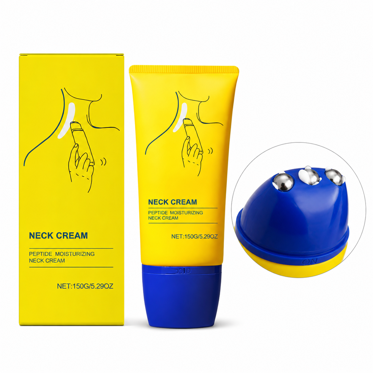 Neck Cream - Creme rejuvenescedor para pescoço com esferas de massagem