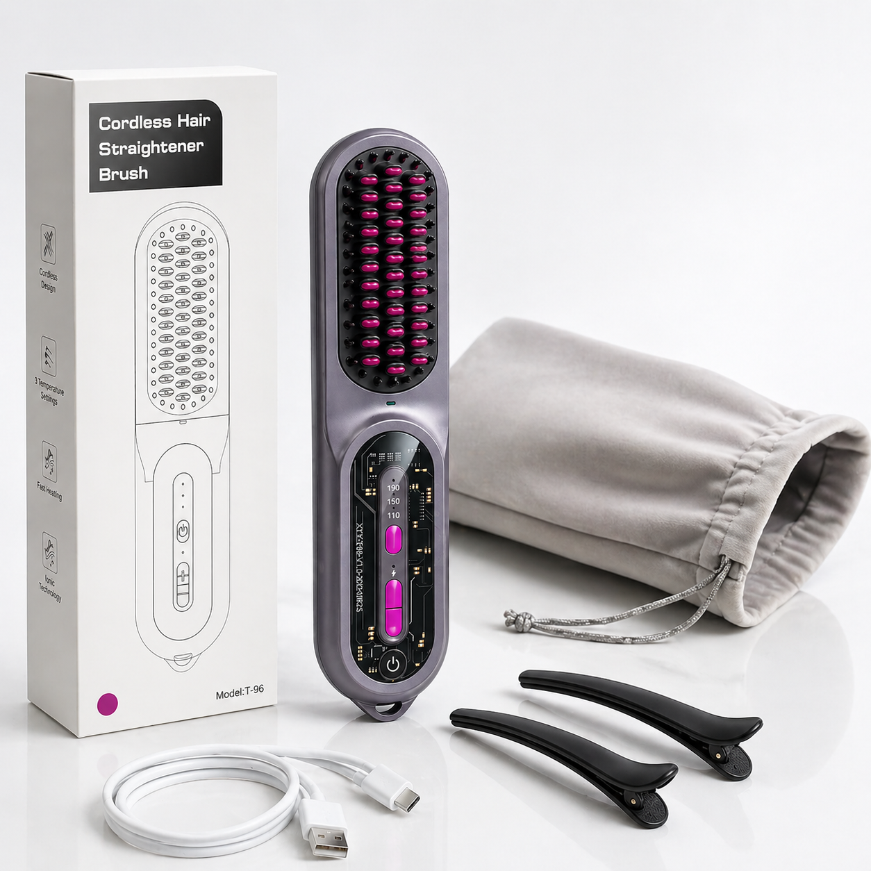 3D Porta Brush 2.0 - Escova Portátil Sem Fio Com Bateria de 60 minutos