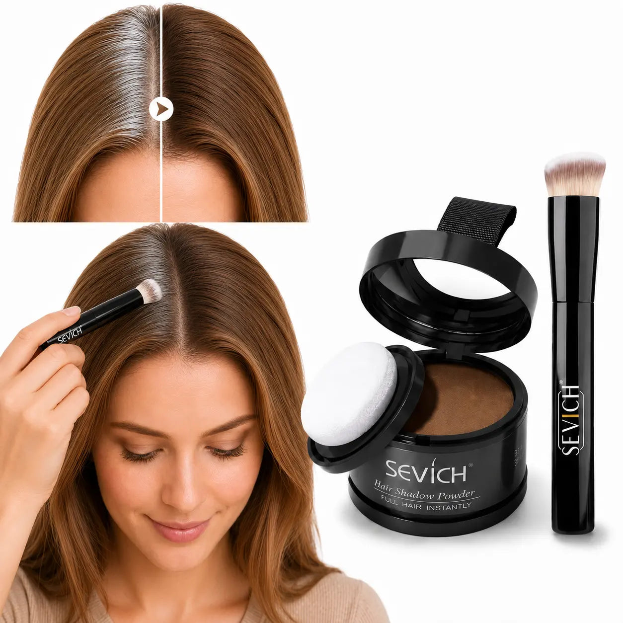 Hair Shadow Powder - Cubra Falhas e Raizes Crescidas + Pincel de retoque rápido