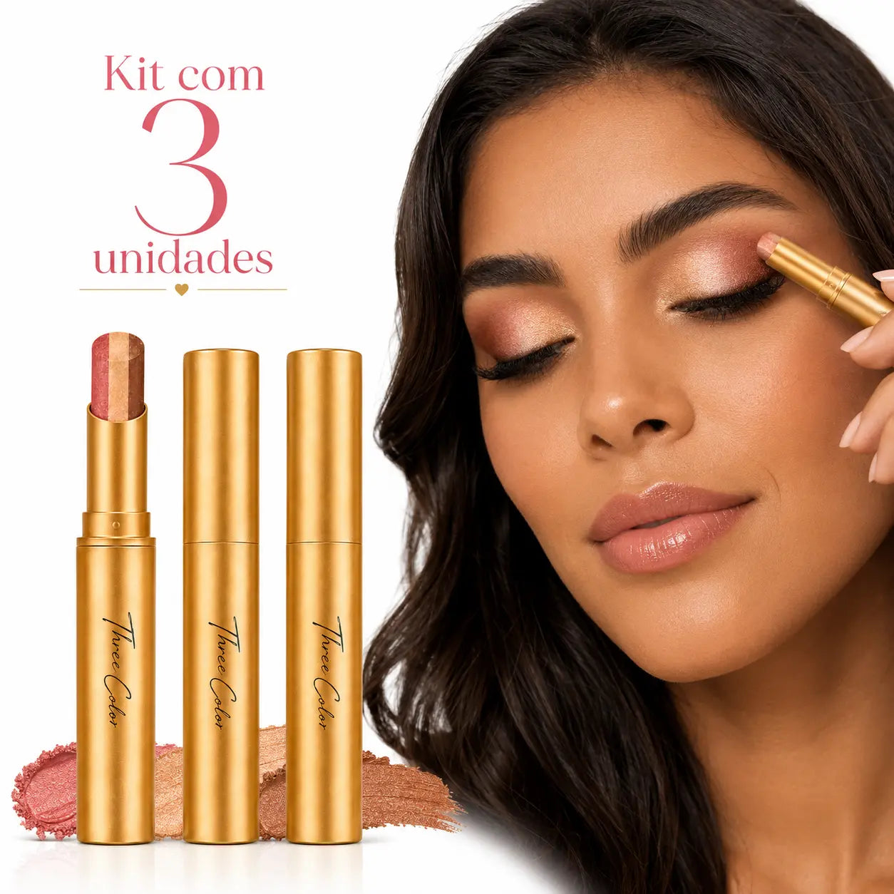 3 UNIDADES Stick Sombra degradê 3 em 1 - Three Color
