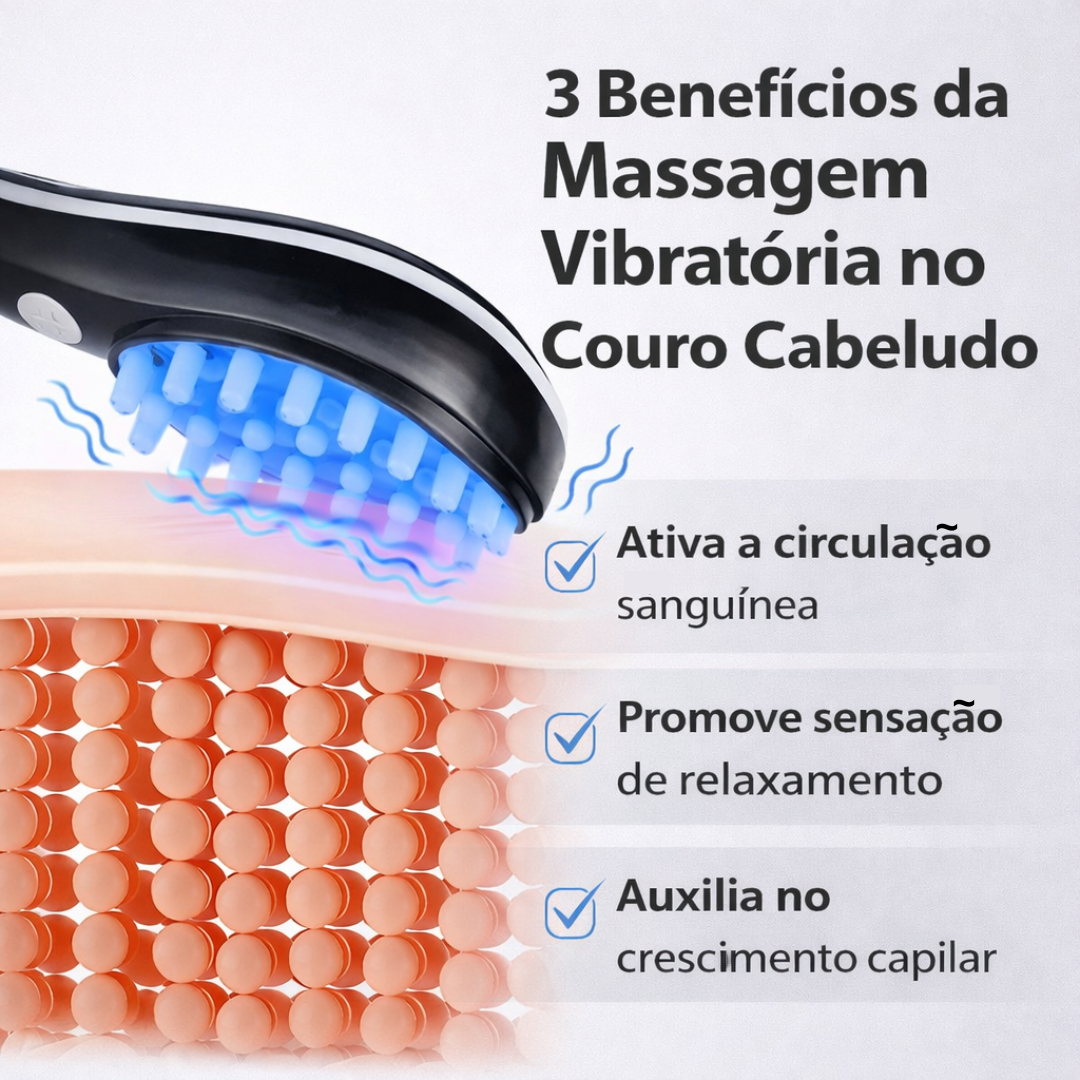 Escova Difusora Com Led e Massagem - LED BRUSH 4 EM 1