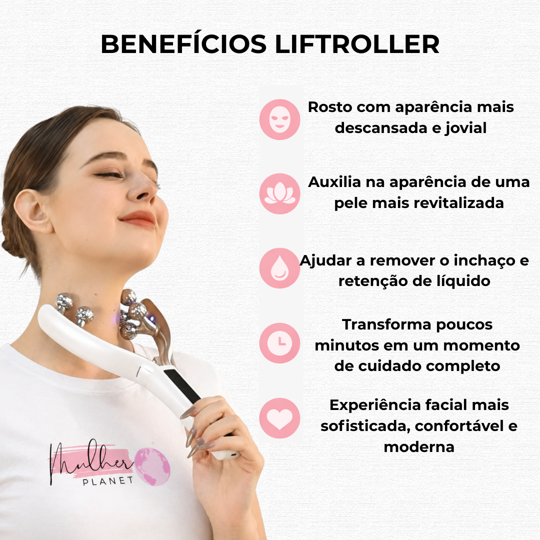 LiftRoller - Aparelho de massagem com Radiofrequencia+EMS+Ledterapia +Vibração