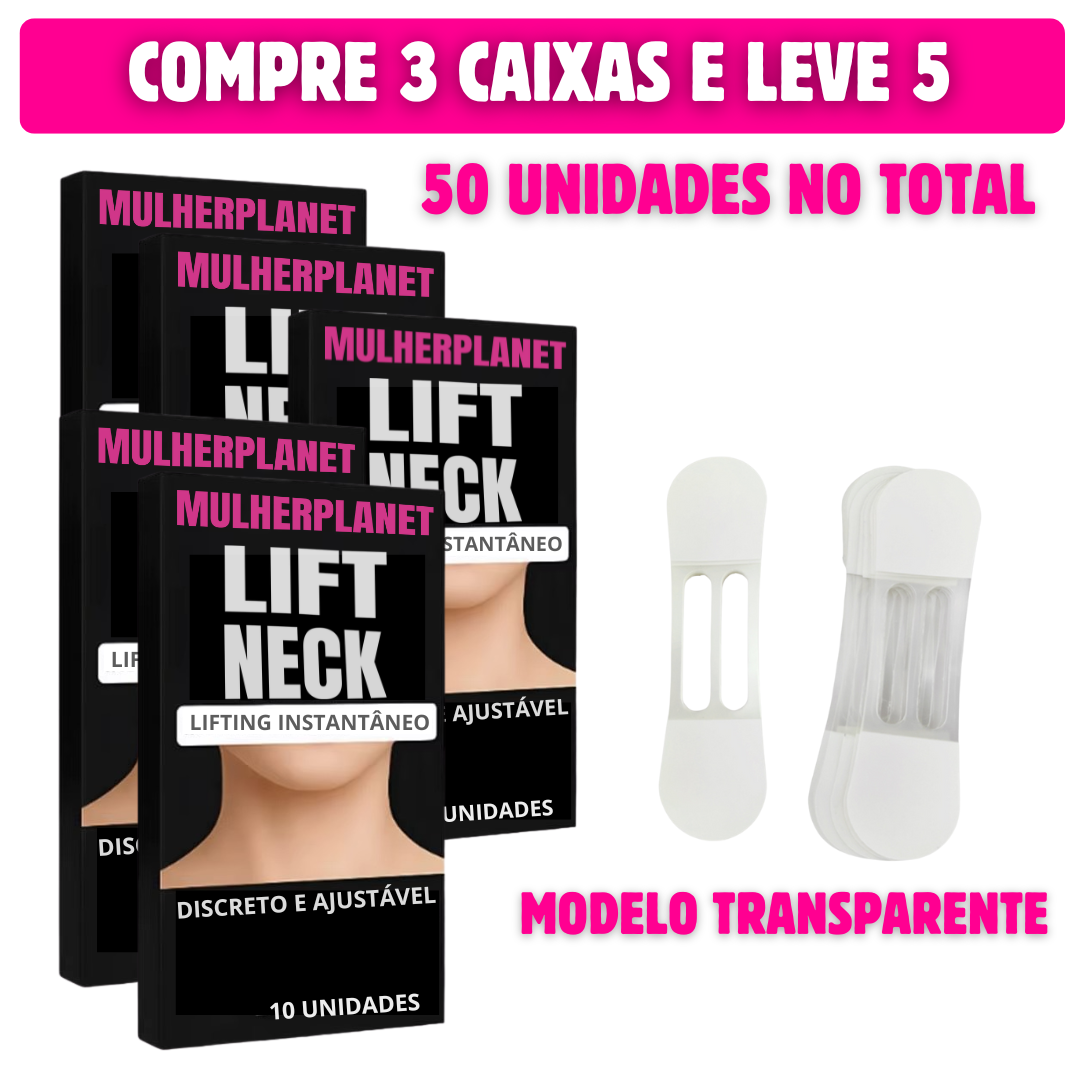 LiftNeck - Adesivo para rugas e flacidez pescoço - Compre 3 e leve 5 (50 unidades)