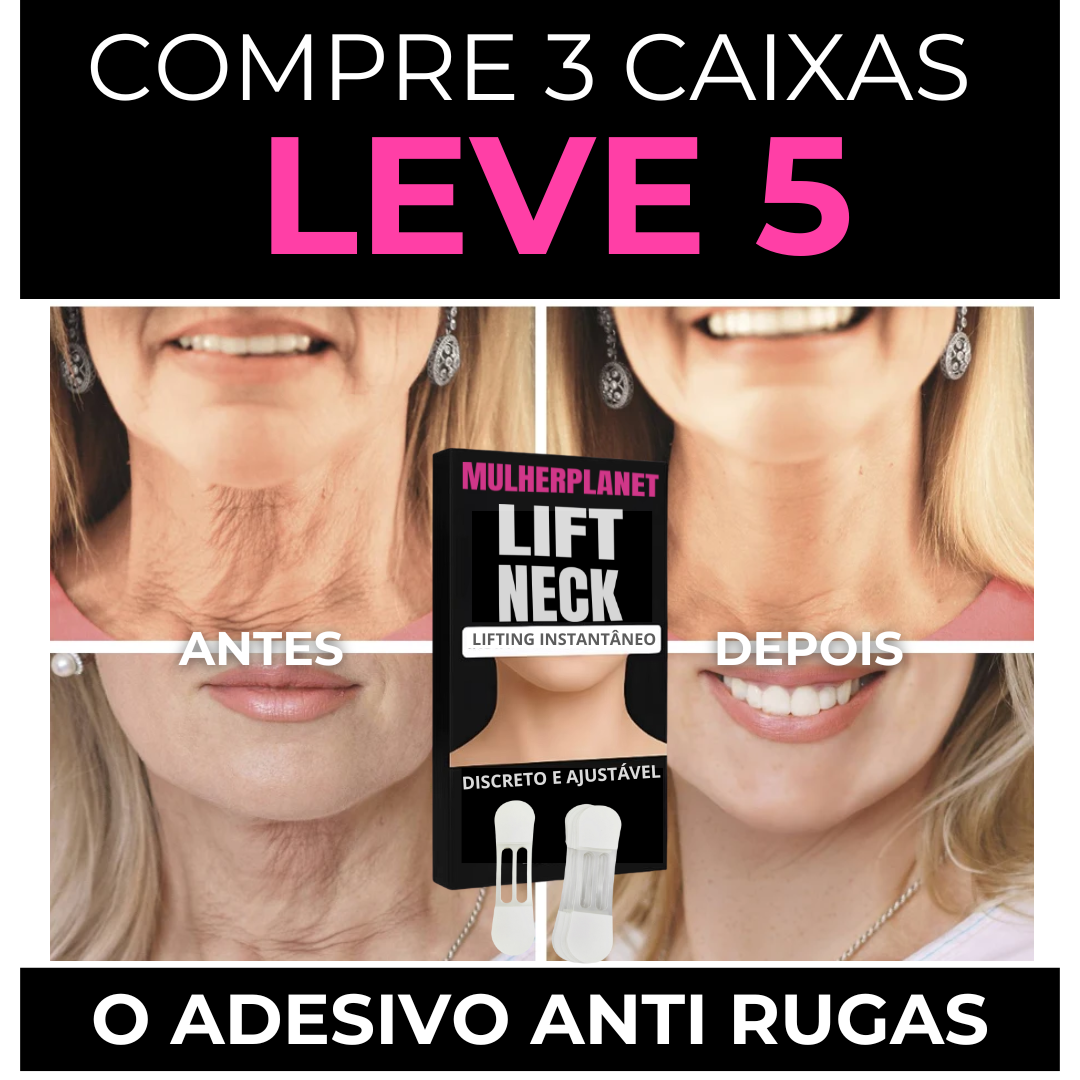 LiftNeck - Adesivo para rugas e flacidez pescoço - Compre 3 e leve 5 (50 unidades)