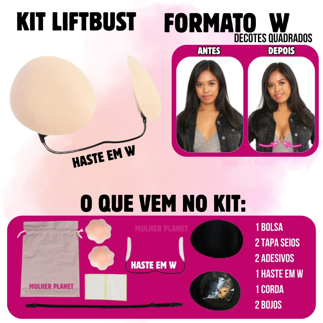 LiftBust - Efeito Silicone Sem Cirurgia com Haste de Sustentação + 2 BRINDES