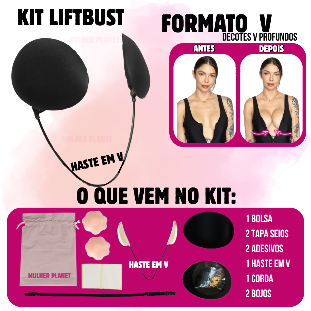 LiftBust - Efeito Silicone Sem Cirurgia com Haste de Sustentação + 2 BRINDES