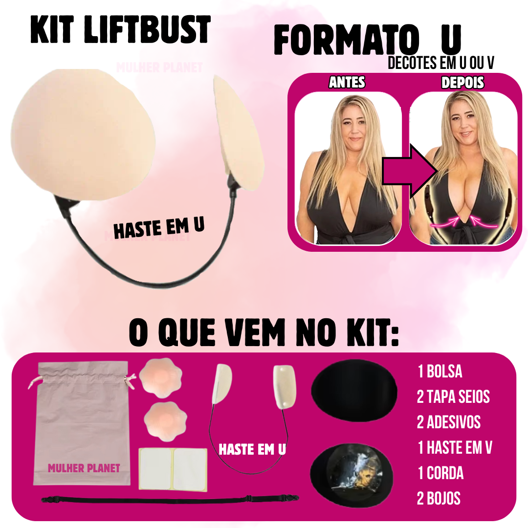 LiftBust - Efeito Silicone Sem Cirurgia com Haste de Sustentação + 2 BRINDES