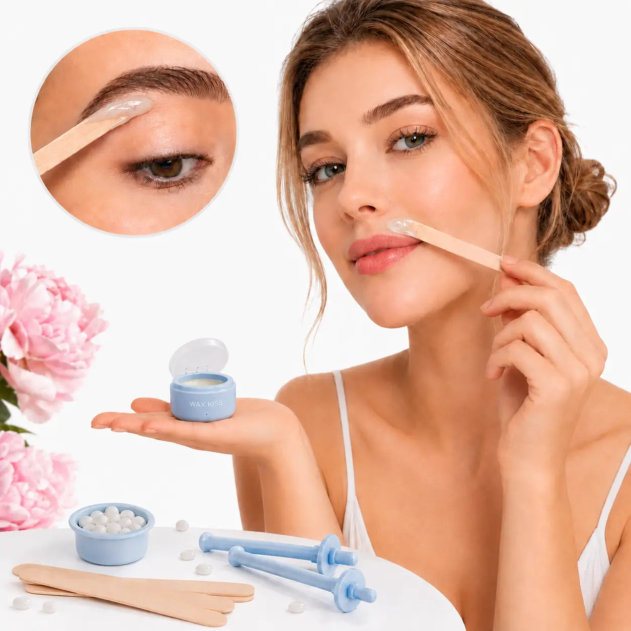 Wax Kiss – Kit com Mini Aquecedor de Cera para Depilação Facial