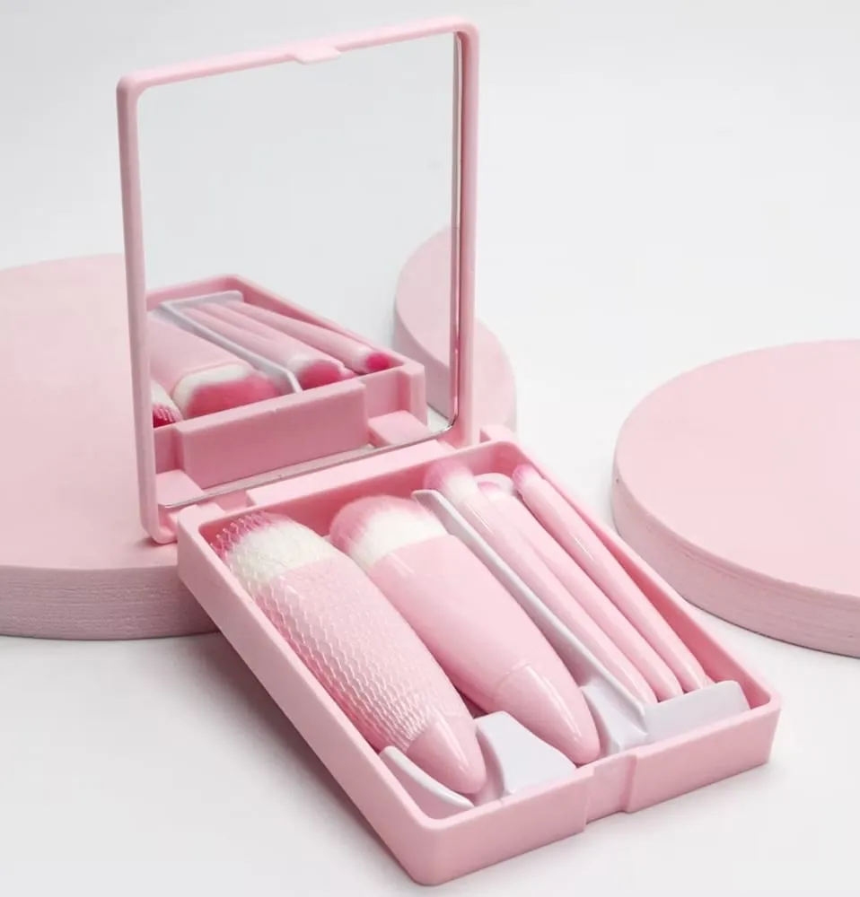 Estojo com Espelho + 5 Pincéis