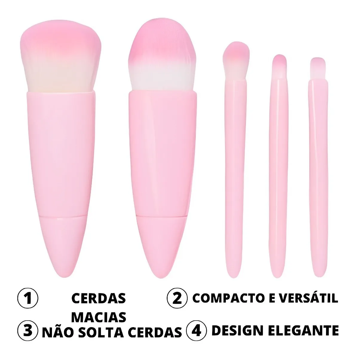 Estojo com Espelho + 5 Pincéis