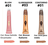 Kit Blush, Contorno e Iluminador -  Beauty Glazed