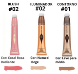 Kit Blush, Contorno e Iluminador -  Beauty Glazed