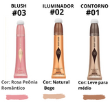 Kit Blush, Contorno e Iluminador -  Beauty Glazed