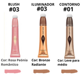 Kit Blush líquido, Contorno e Iluminador -  Beauty Glazed