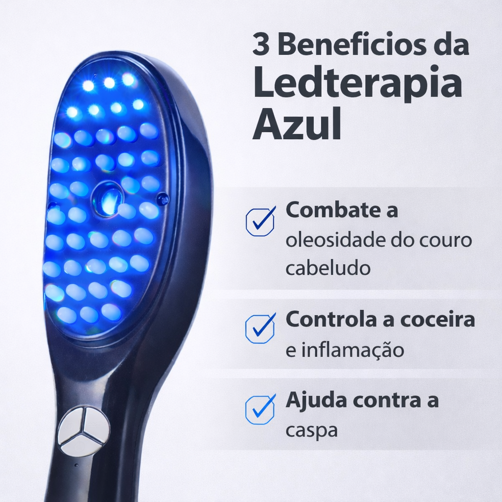 Escova Difusora Com Led e Massagem - LED BRUSH 4 EM 1