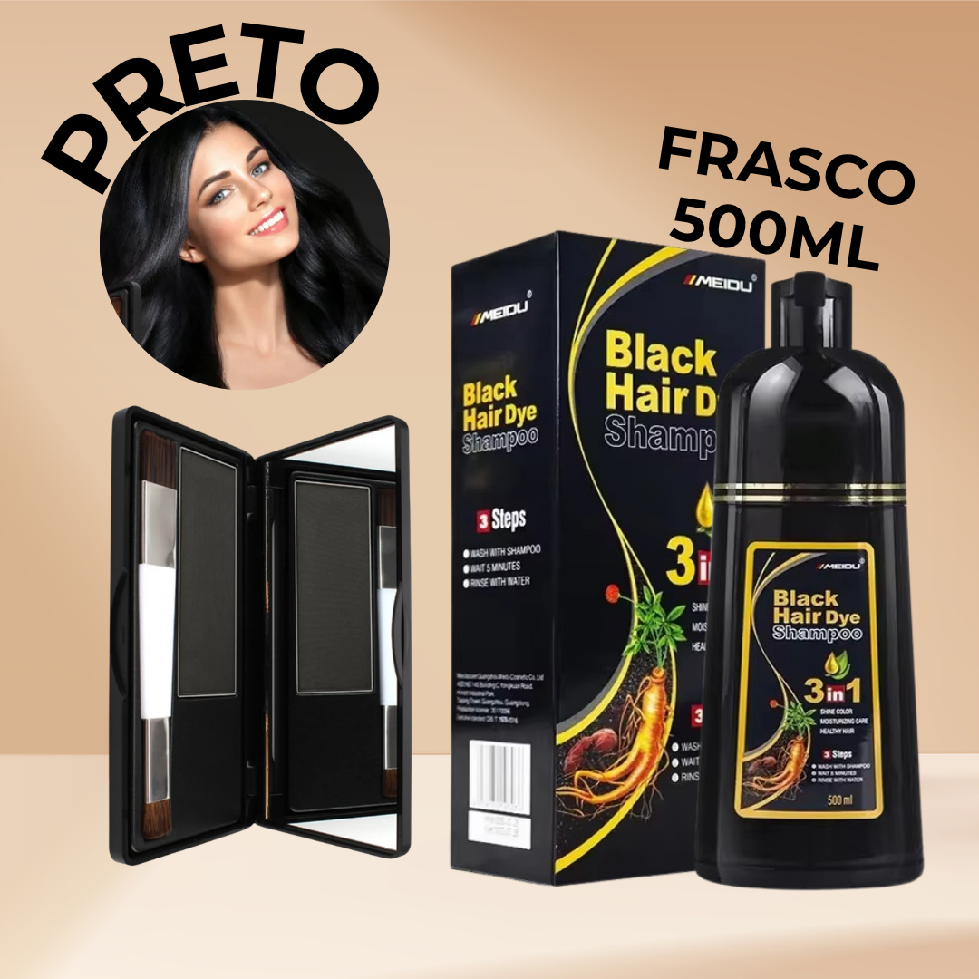 Kit coloração - Permanente + Temporário (Shampoo Tonalizante e Retocador de Raiz)